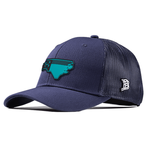 North Carolina Turquoise PVC Curved Trucker