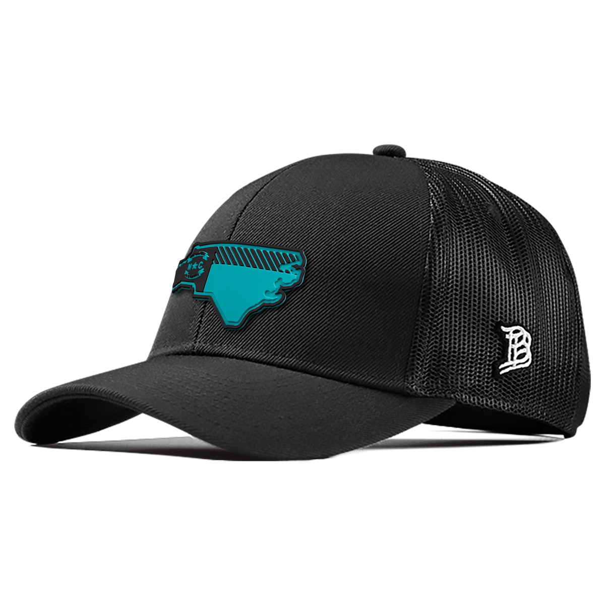 North Carolina Turquoise PVC Flexfit Snapback Trucker
