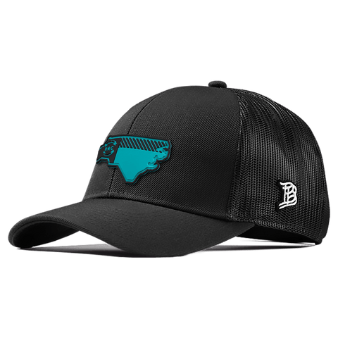 North Carolina Turquoise PVC Flexfit Snapback Trucker