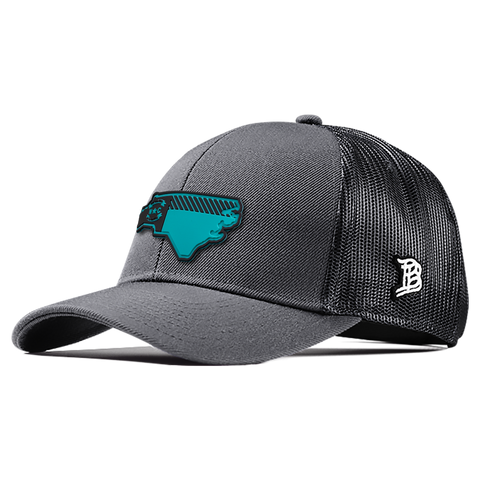 North Carolina Turquoise PVC Flexfit Snapback Trucker