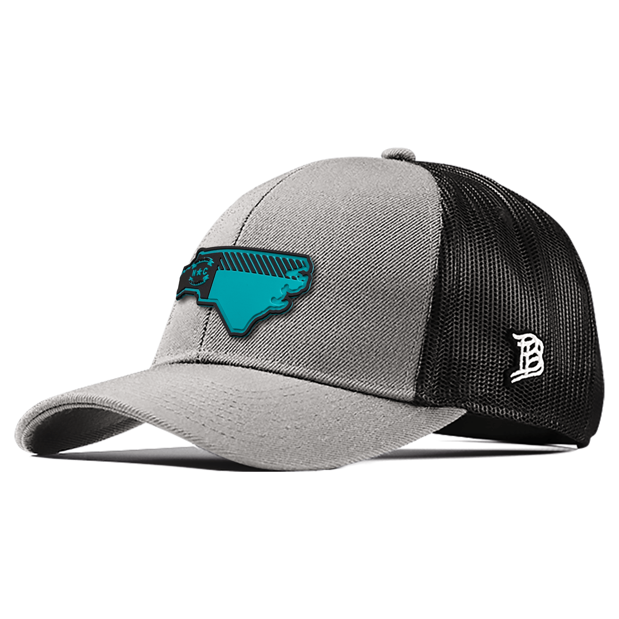 North Carolina Turquoise PVC Flexfit Snapback Trucker