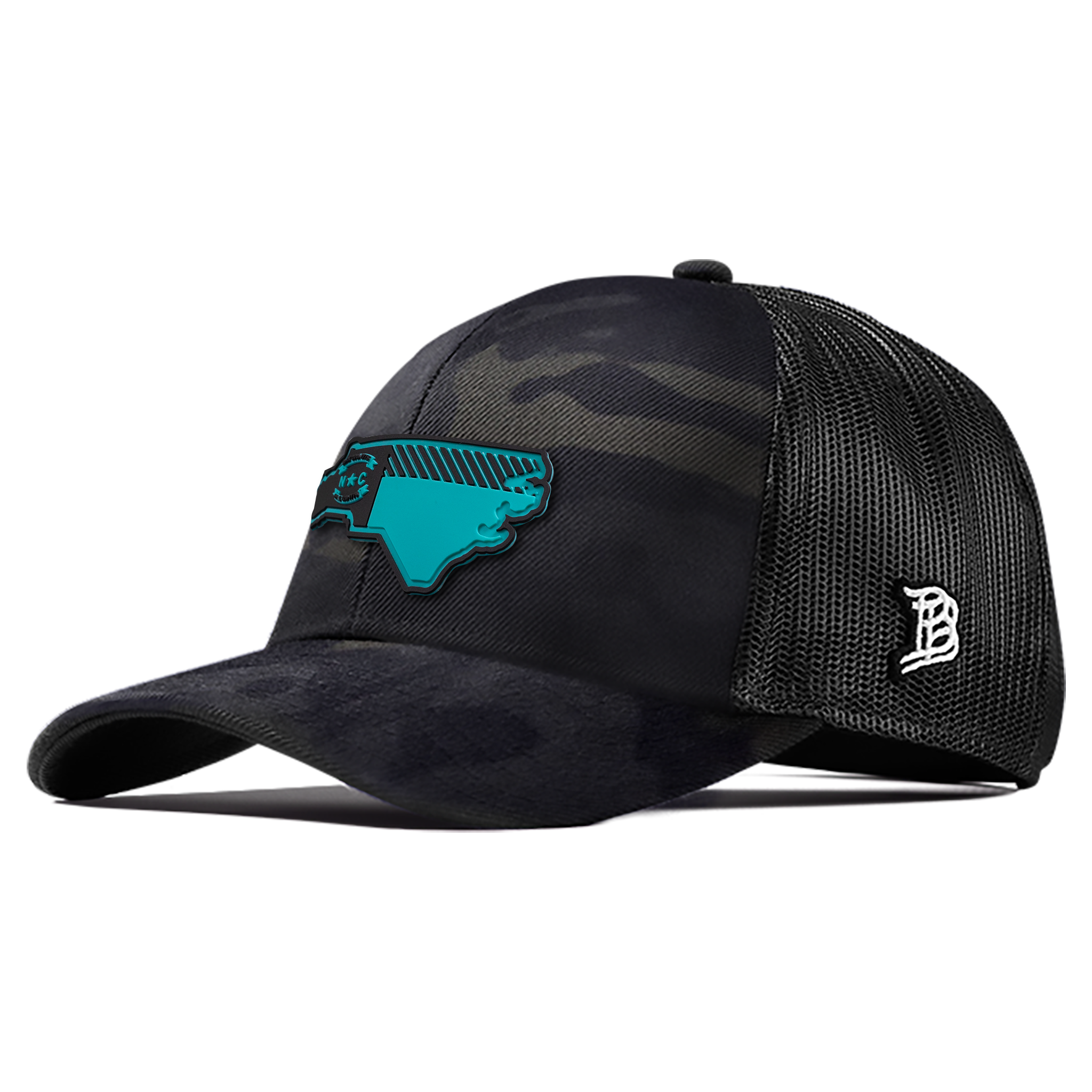 North Carolina Turquoise PVC Flexfit Snapback Trucker