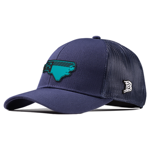 North Carolina Turquoise PVC Flexfit Snapback Trucker
