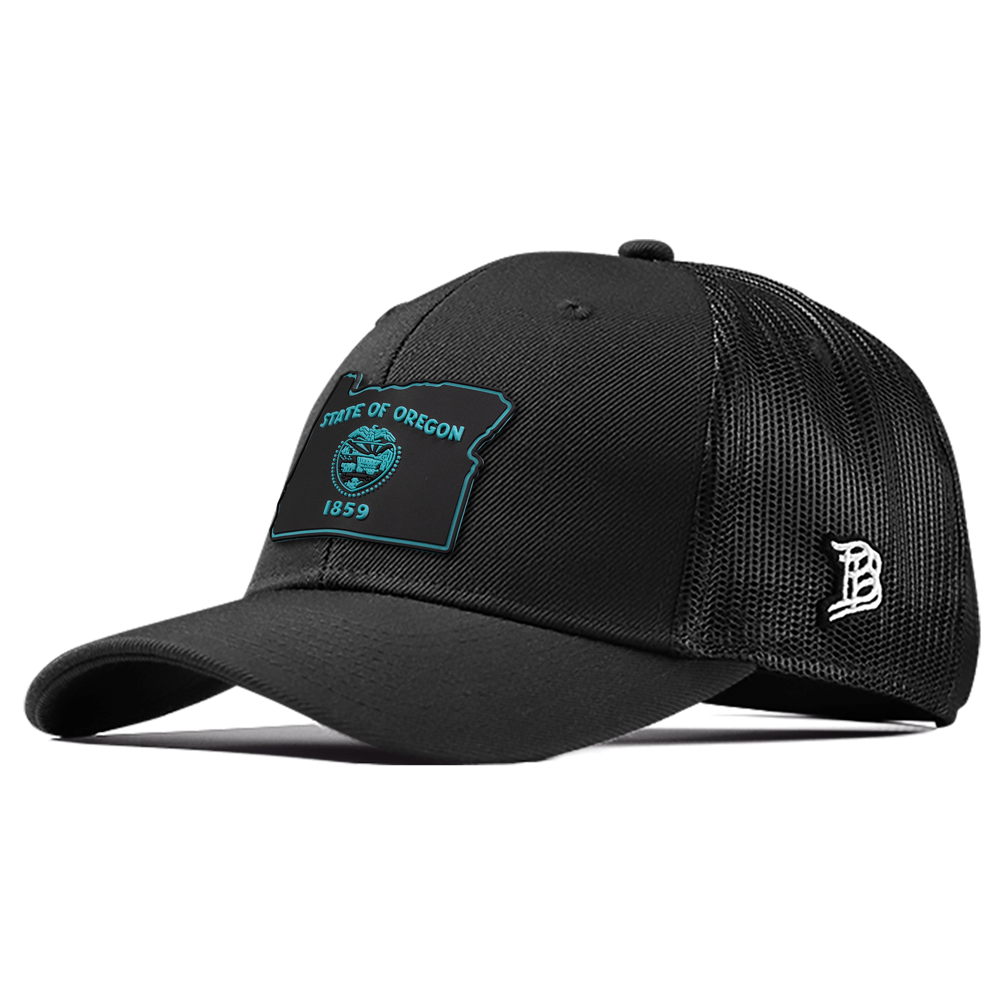 Oregon Turquoise PVC Curved Trucker