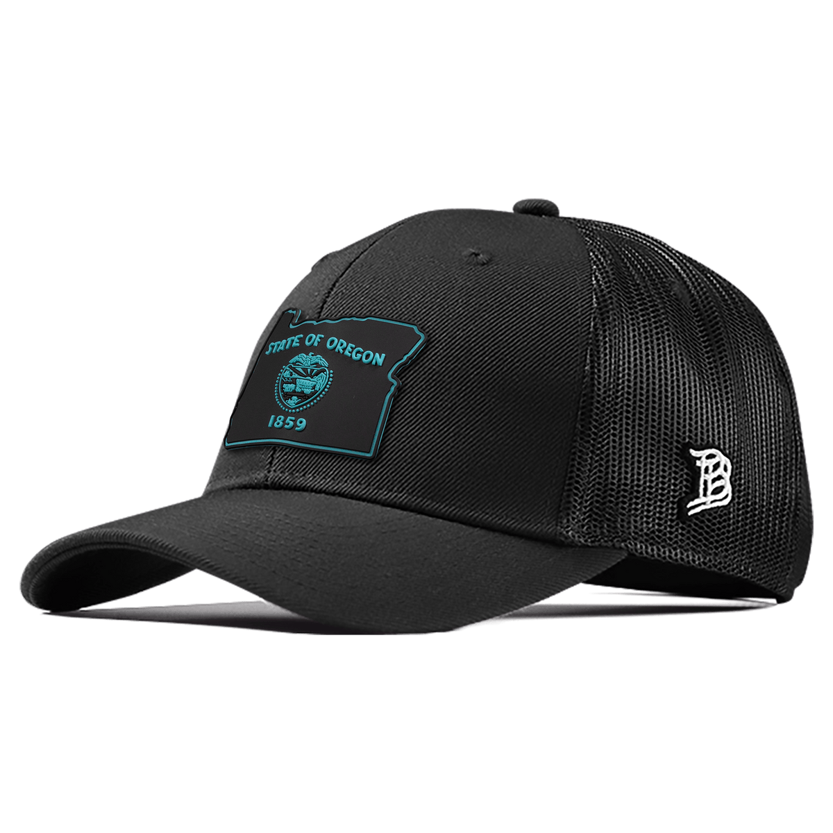 Oregon Turquoise PVC Curved Trucker