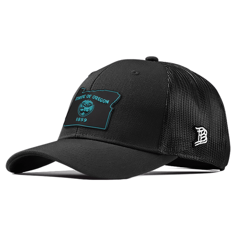 Oregon Turquoise PVC Curved Trucker
