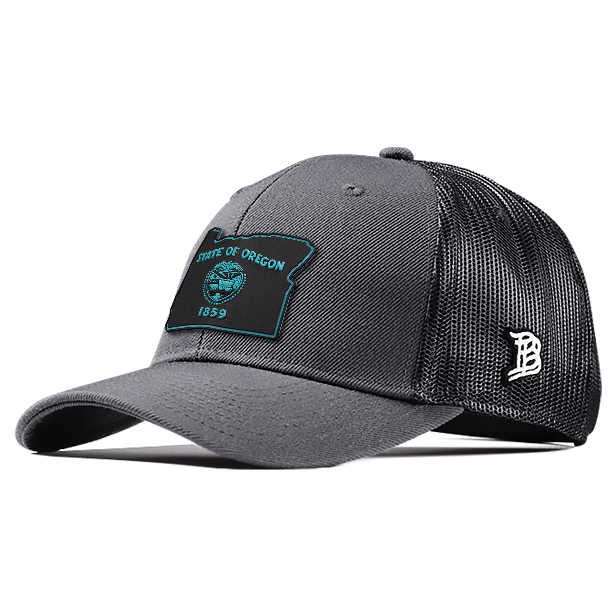 Oregon Turquoise PVC Curved Trucker