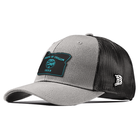 Oregon Turquoise PVC Curved Trucker