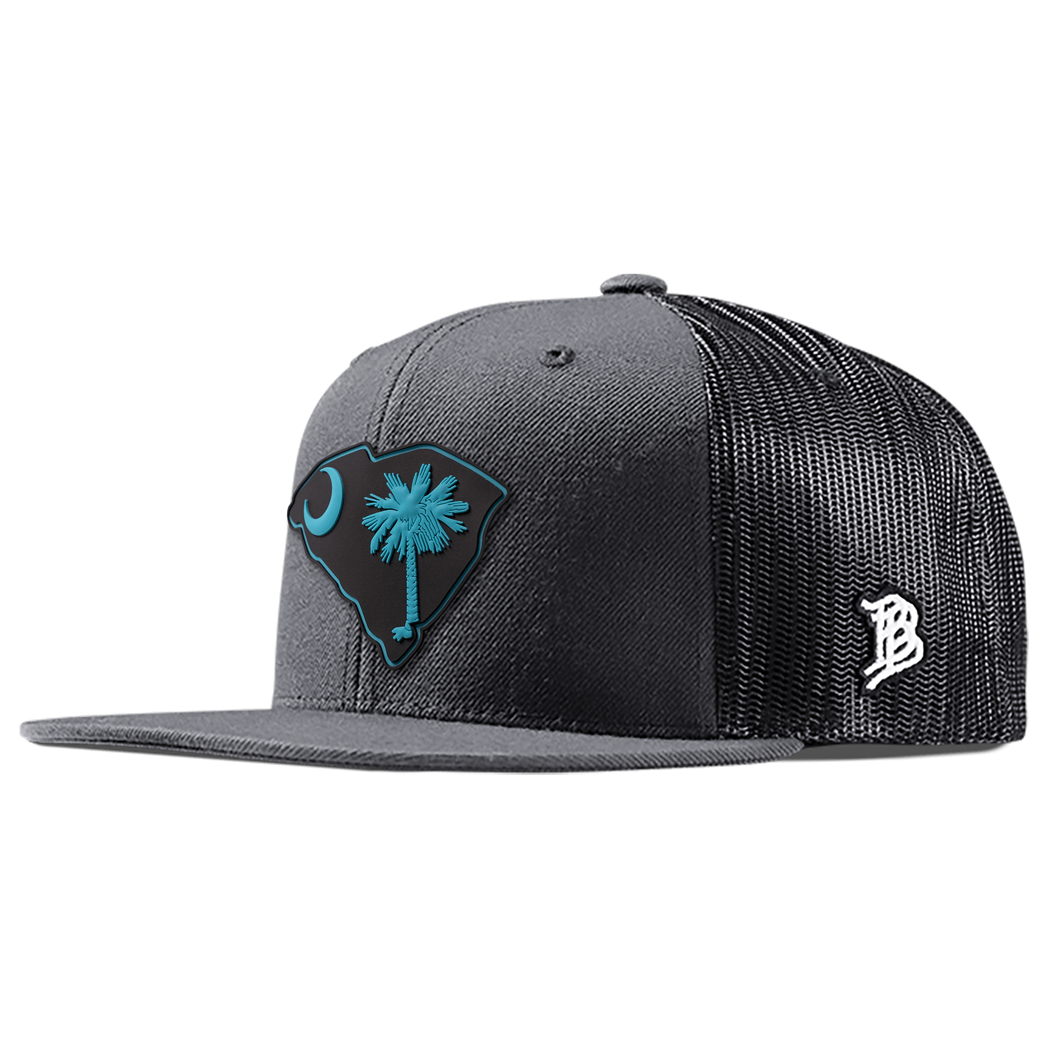 South Carolina Turquoise PVC Flat Trucker