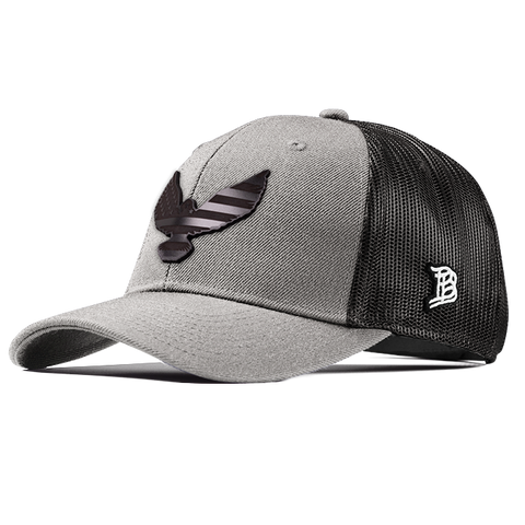 Freedom Eagle Midnight Curved Trucker Heather Gray