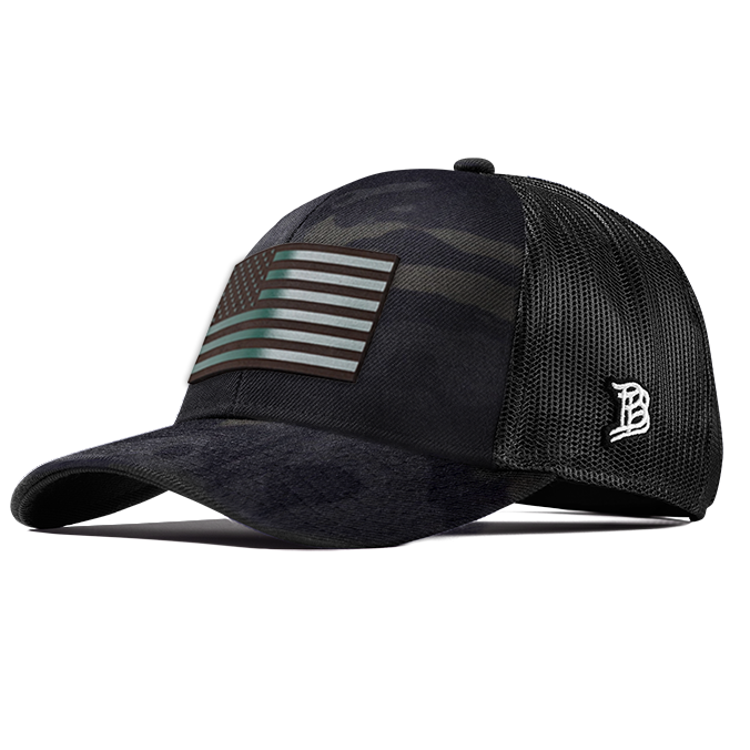 Old Glory Green Flexfit Snapback Trucker