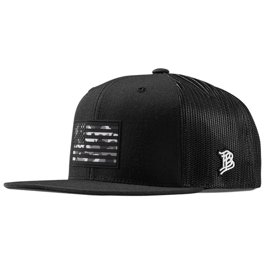 Oversized Arctic Camo Glory PVC Flat Trucker