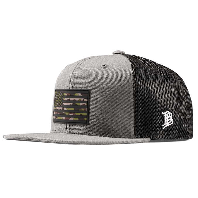Green Camo Glory PVC Flat Trucker