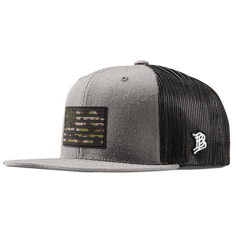 Green Camo Glory PVC Flat Trucker