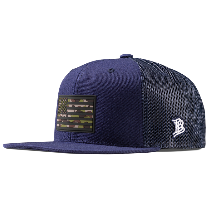 Green Camo Glory PVC Flat Trucker