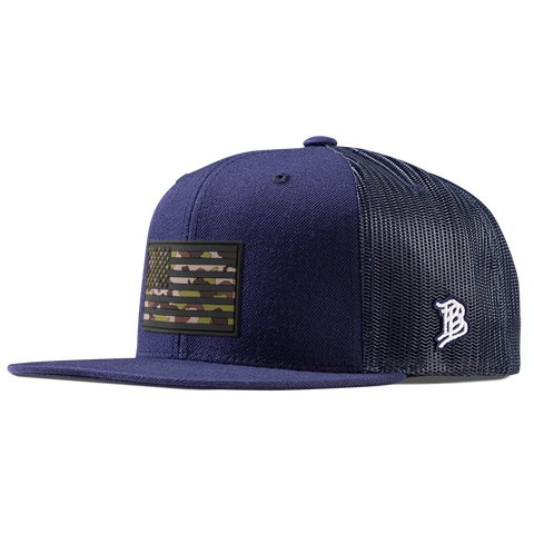 Green Camo Glory PVC Flat Trucker