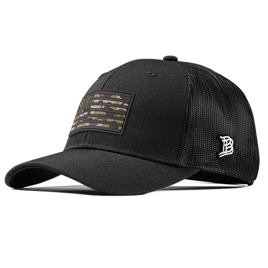 Green Camo Glory PVC Curved Trucker