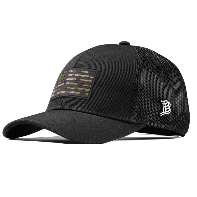Green Camo Glory PVC Flexfit Snapback Trucker