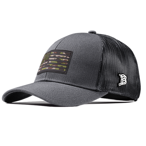 Green Camo Glory PVC Flexfit Snapback Trucker