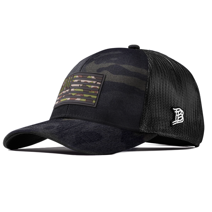 Green Camo Glory PVC Flexfit Snapback Trucker
