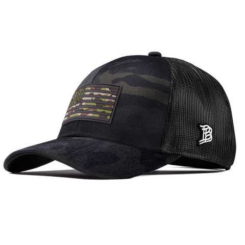 Green Camo Glory PVC Flexfit Snapback Trucker
