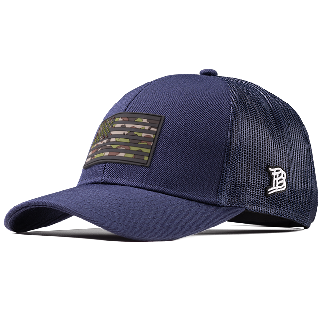 Green Camo Glory PVC Flexfit Snapback Trucker