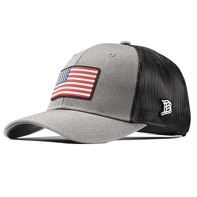 Old Glory PVC Curved Trucker Heather Gray