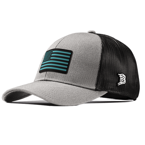Old Glory Turquoise PVC Flexfit Snapback Trucker