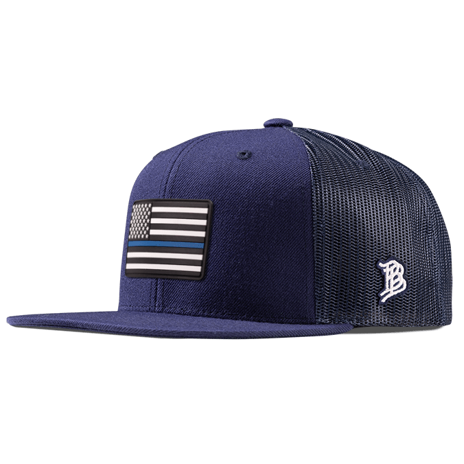 Thin Blue Line PVC Flat Trucker