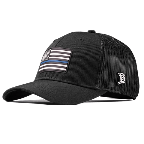 Thin Blue Line PVC Curved Trucker
