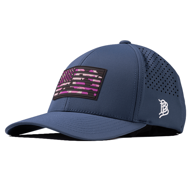 Pink Camo Glory PVC Curved Performance Navy