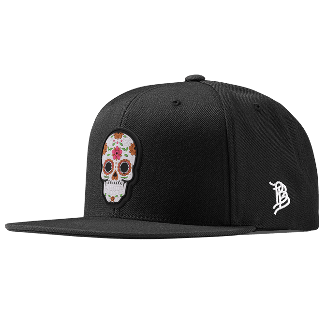 Flower Skull PVC Classic Snapback Black 