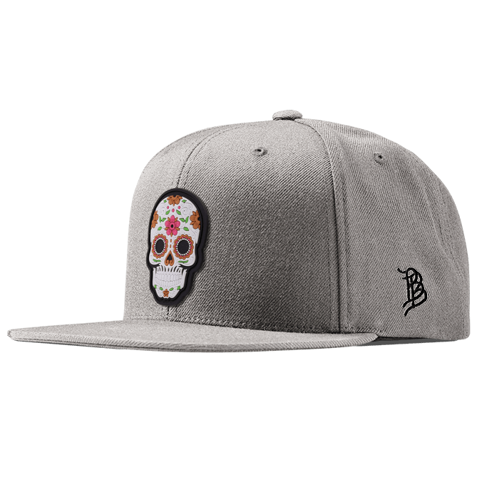 Flower Skull PVC Classic Snapback Heather Gray 