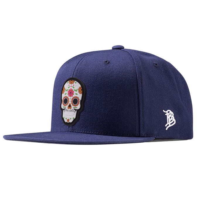 Flower Skull PVC Classic Snapback Navy 