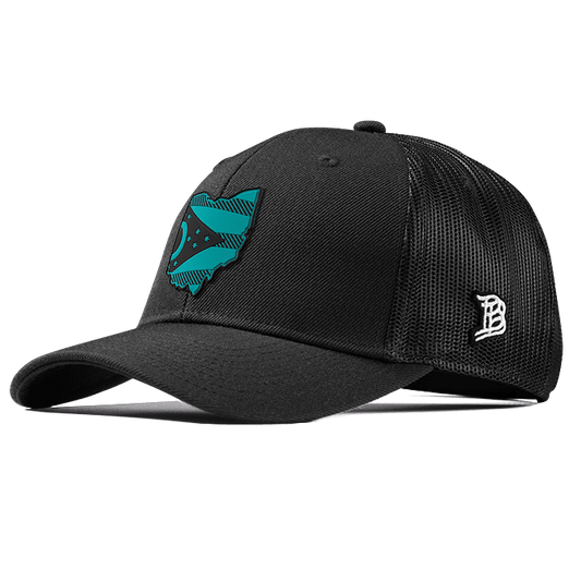 Ohio Turquoise PVC Curved Trucker