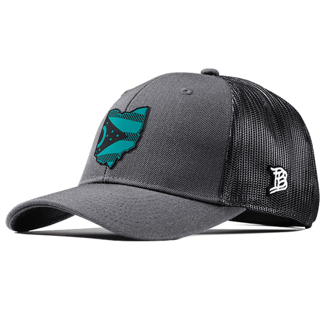 Ohio Turquoise PVC Curved Trucker