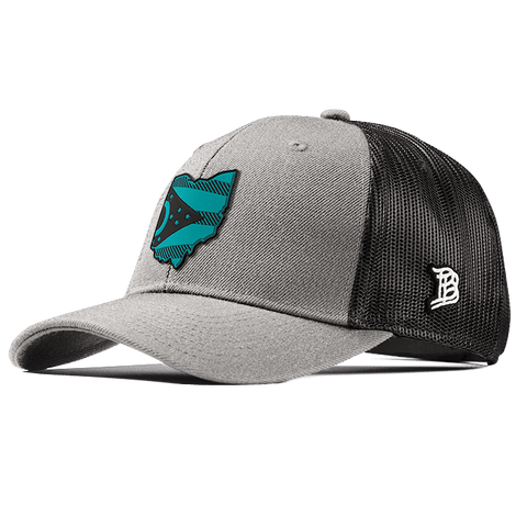 Ohio Turquoise PVC Curved Trucker