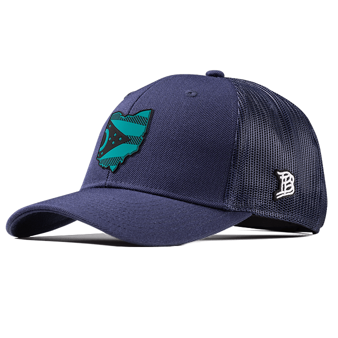 Ohio Turquoise PVC Curved Trucker