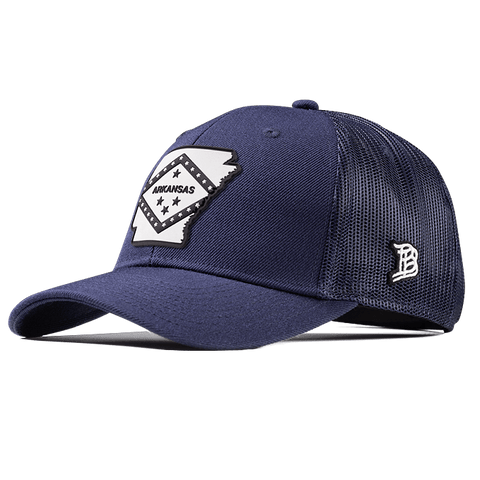 Arkansas Moonlight PVC Curved Trucker Navy