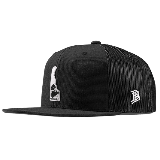 Delaware Moonlight PVC Flat Trucker Black