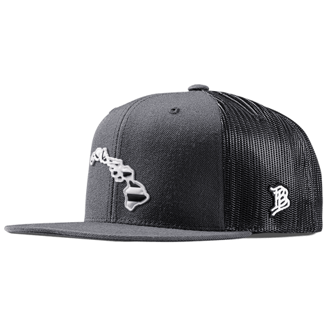 Hawaii Moonlight PVC Flat Trucker Charcoal