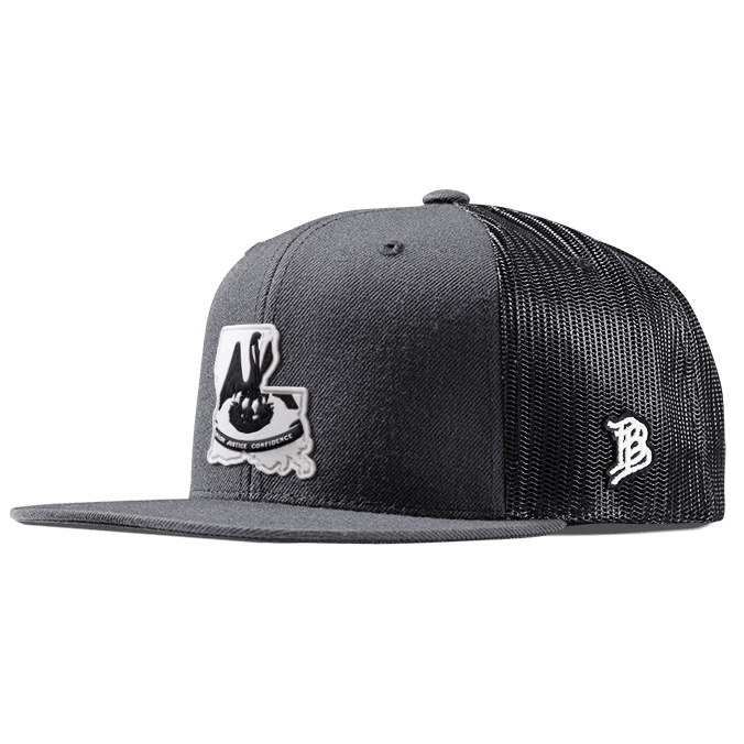 Louisiana Moonlight PVC Flat Trucker Charcoal