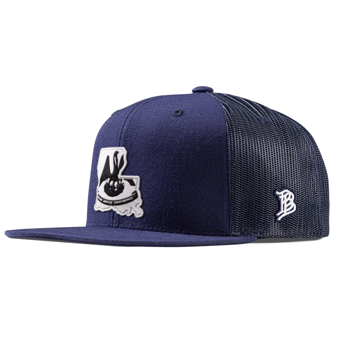 Louisiana Moonlight PVC Flat Trucker Navy