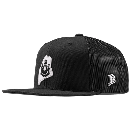 Maine Moonlight PVC Flat Trucker Black