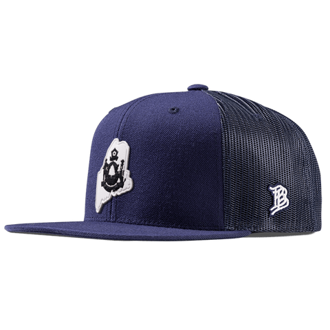 Maine Moonlight PVC Flat Trucker Navy