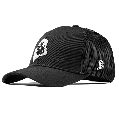 Maine Moonlight PVC Curved Trucker Black