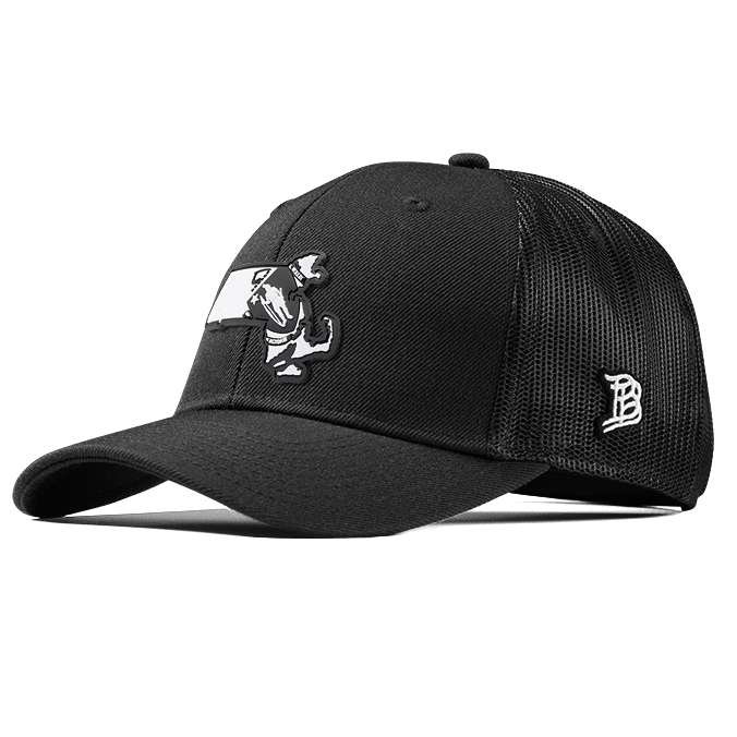 Massachusetts Moonlight PVC Curved Trucker Black