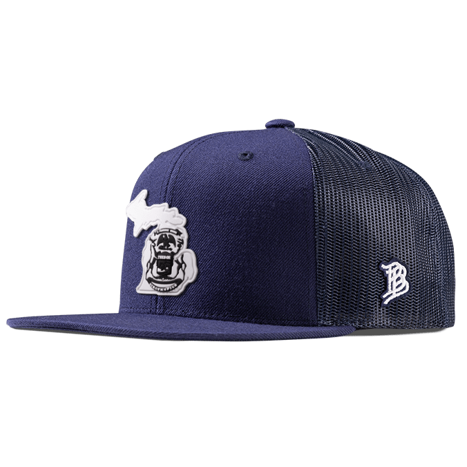 Michigan Moonlight PVC Flat Trucker Navy