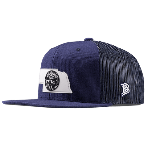 Nebraska Moonlight PVC Flat Trucker Navy
