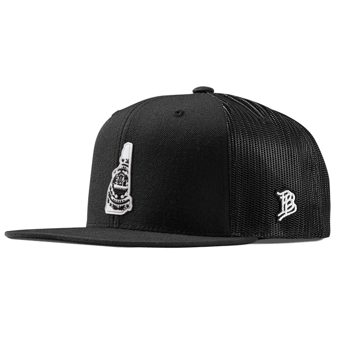 New Hampshire Moonlight PVC Flat Trucker Black